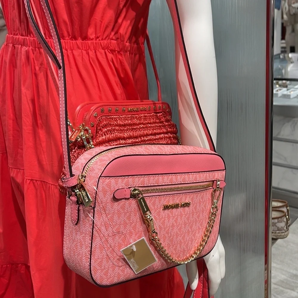 Michael Kors Jet Set Item Large East West Zip Chain Crossbody Grapefruit